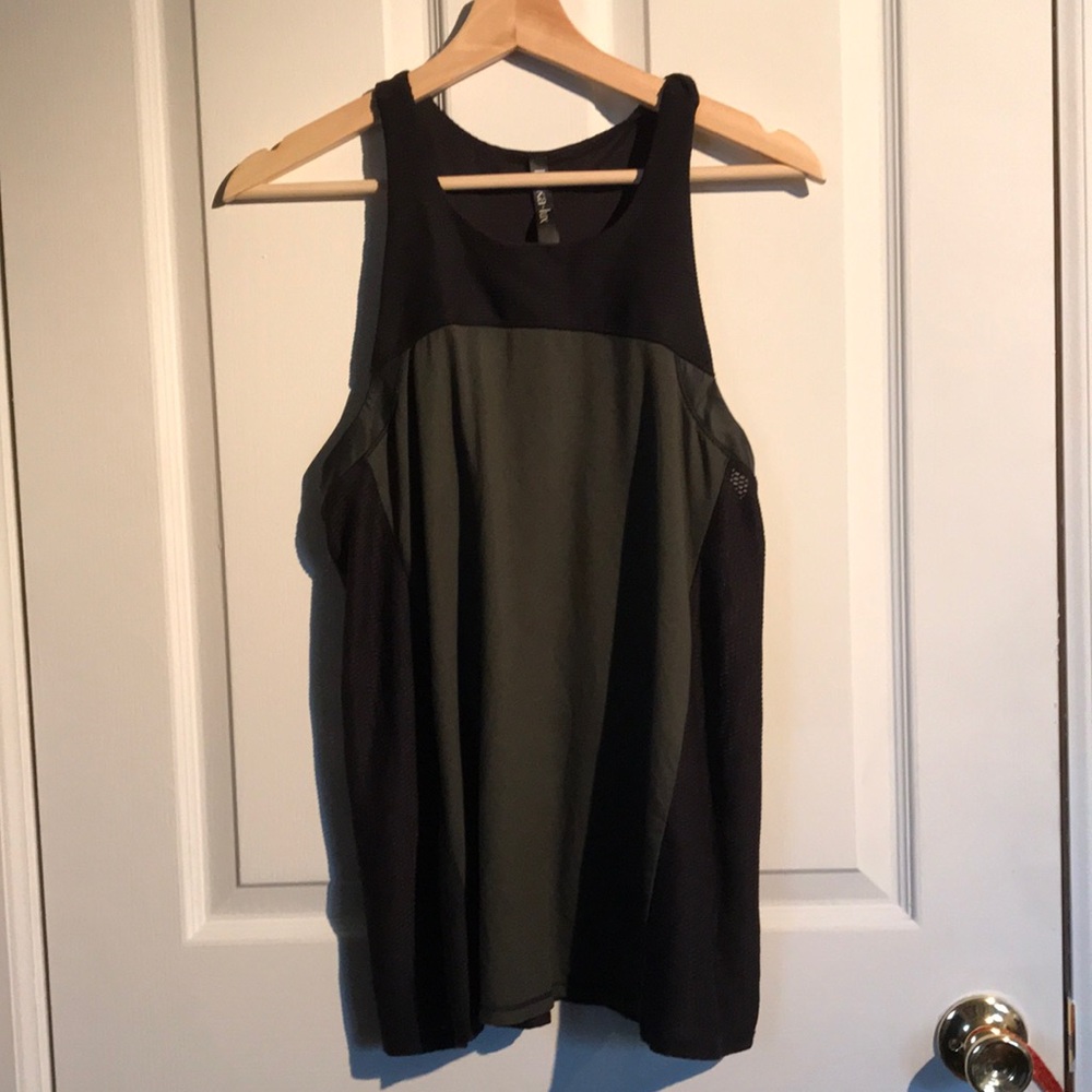 Lukka Lux Olive Green and Black Open Back tank top size Medium